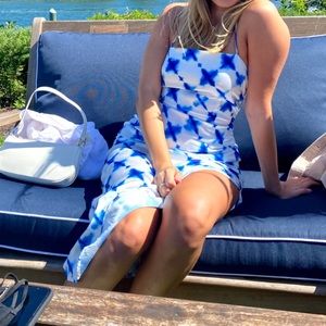 Blue and White Midi Dress
